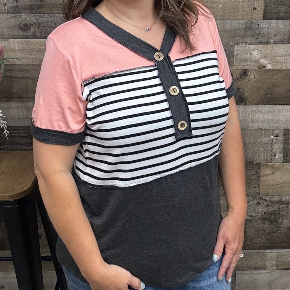 Solid and Stripe Colorblock Tee NWT Size Small